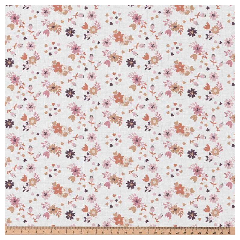 Printed Cotton YZOA White / Pink Tones